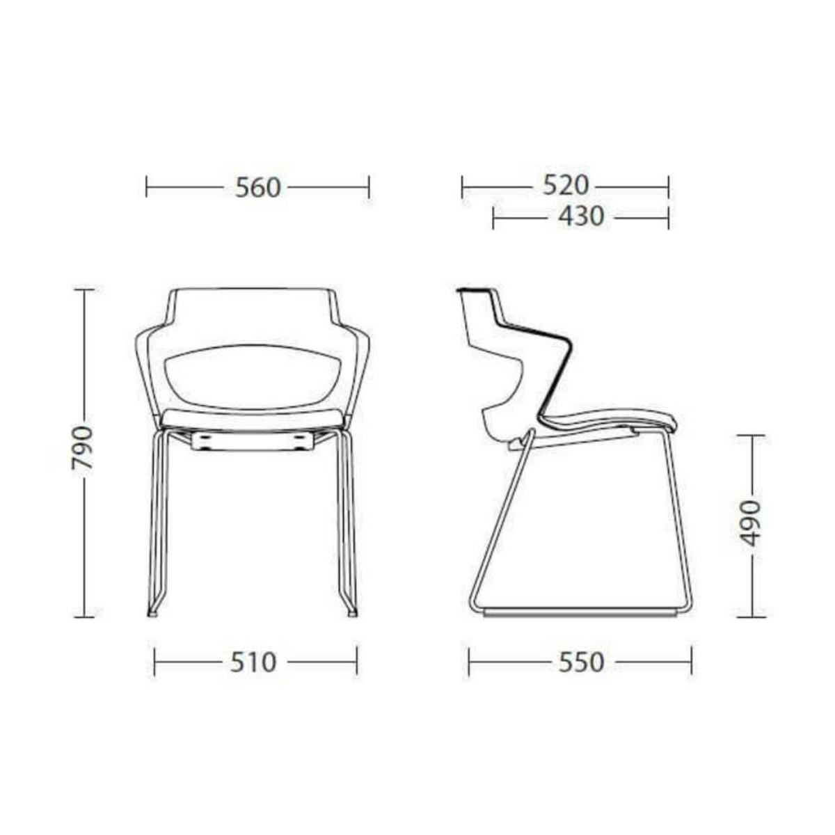 Посетителски стол – син/