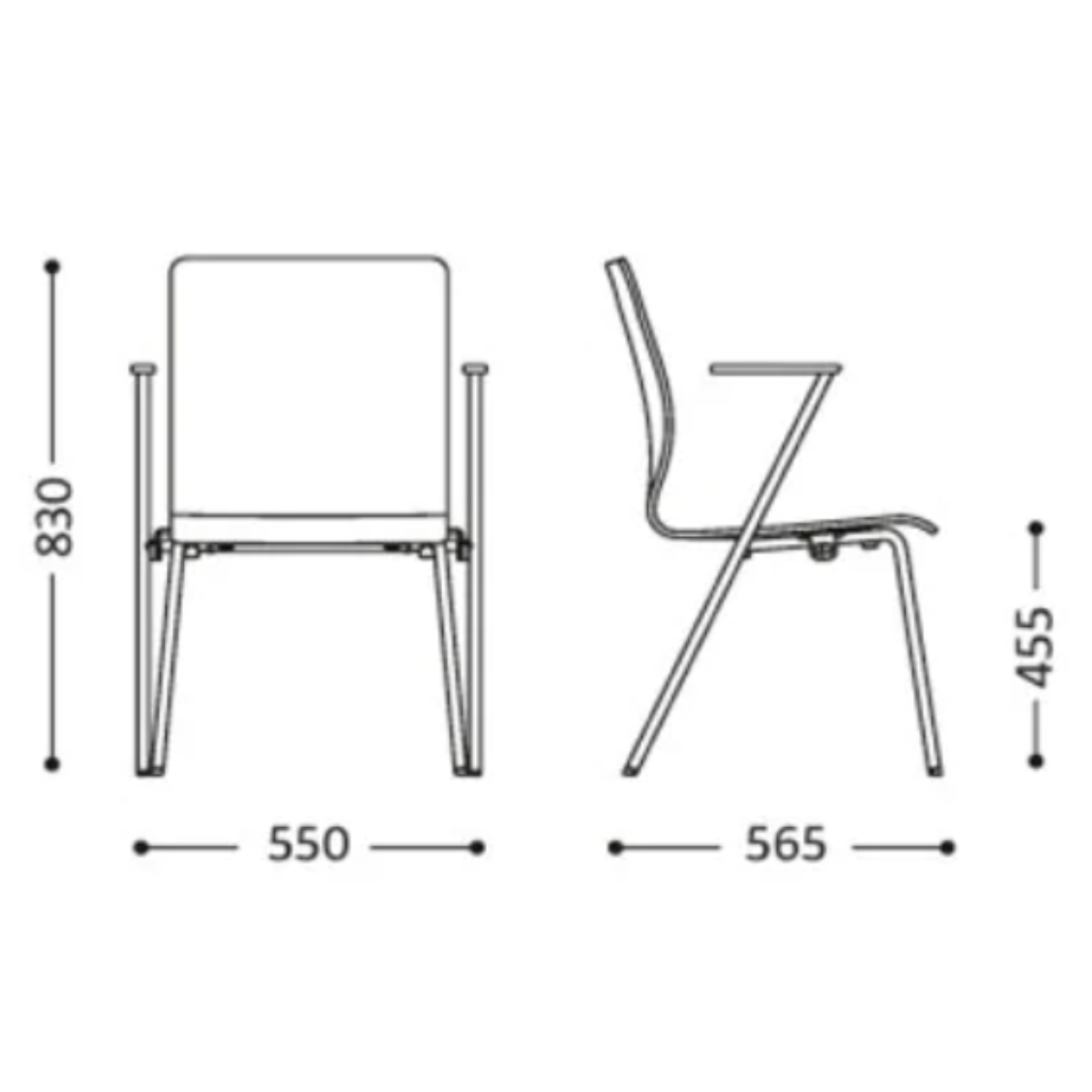 Посетителски стол   – ДЪРВЕСЕН/сив