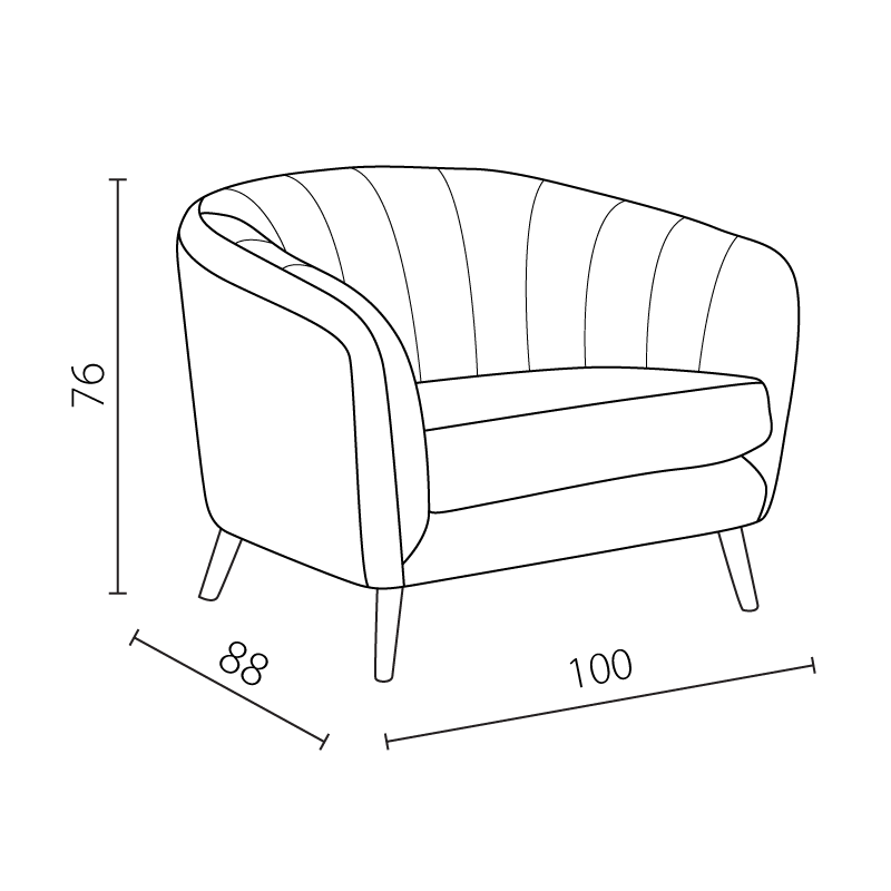 Кресло GRETA – черен PO