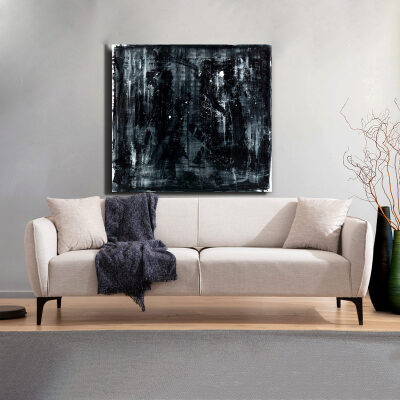 3 seater sofa fabric off white 220x95x67cm