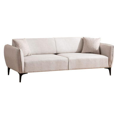 3 seater sofa fabric off white 220x95x67cm