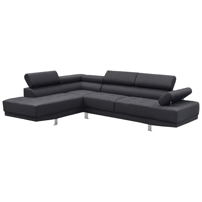 Ляв ъглов диван - черен цвят
