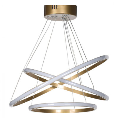 LED лампа цвят бял-златисти елементи