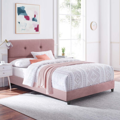 Легло 120х200 кадифе  розов цвят