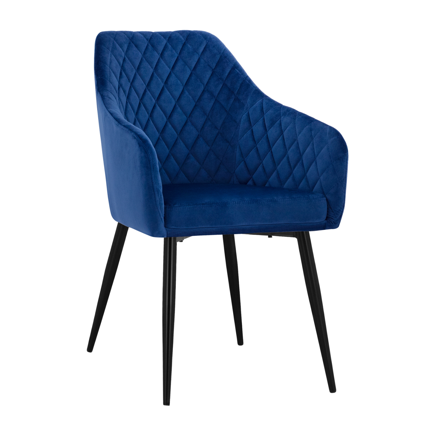 Кресло кадифе цвят черен-син