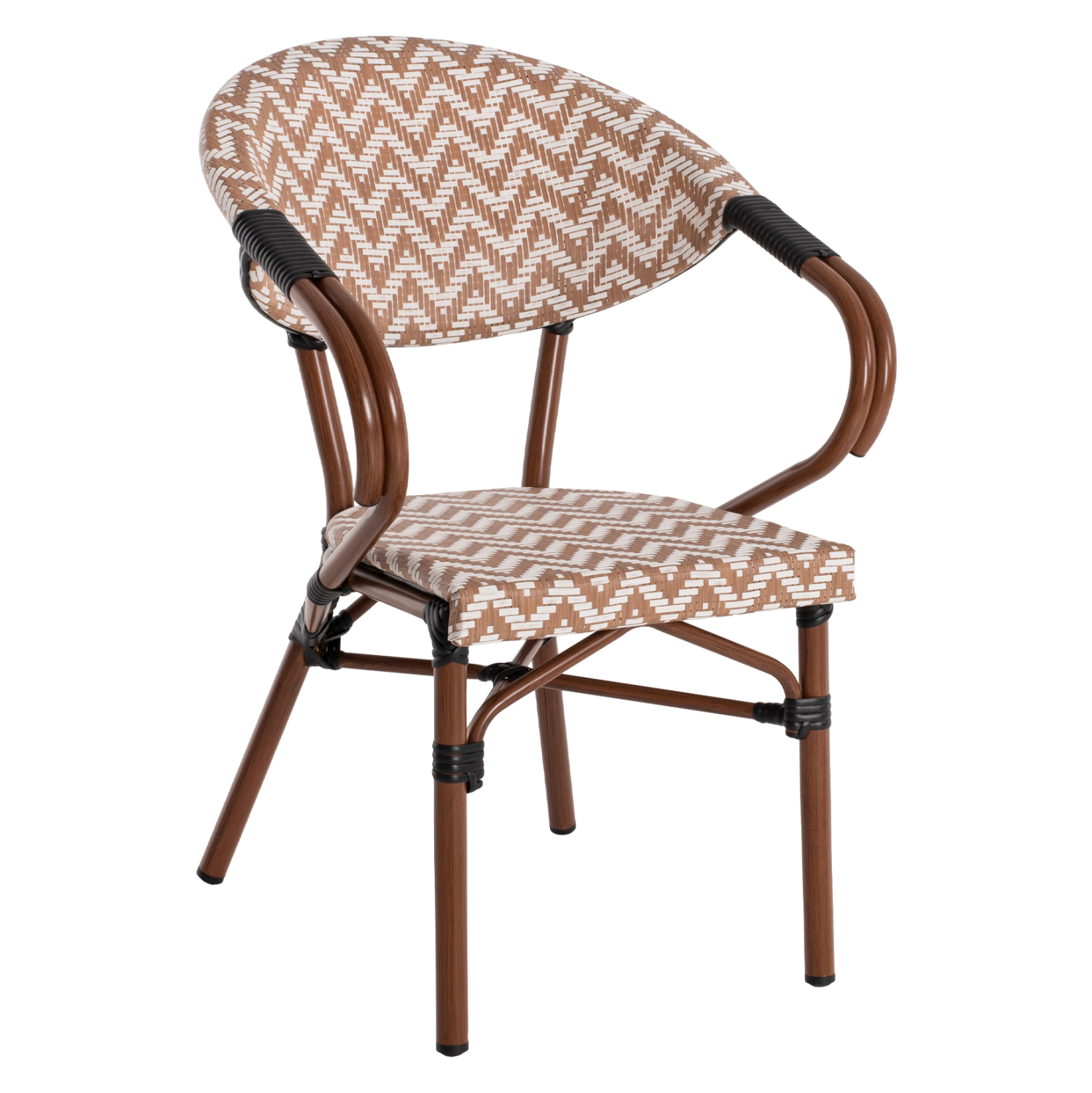 Кресло цвят кафяв-бял