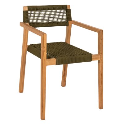 Кресло цвят натурал-зелен