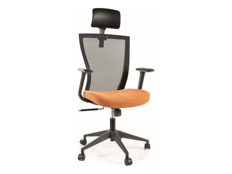 Въртящ се стол - оранжев/черен Въртящ се стол – оранжев/черен