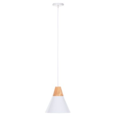 Лампа цвят бял-натурал