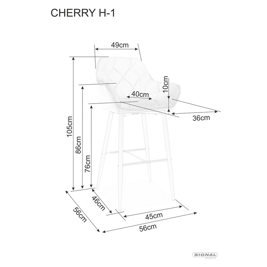 Бар стол – сиво/черно