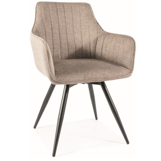 Въртящ се стол - черен/бежов