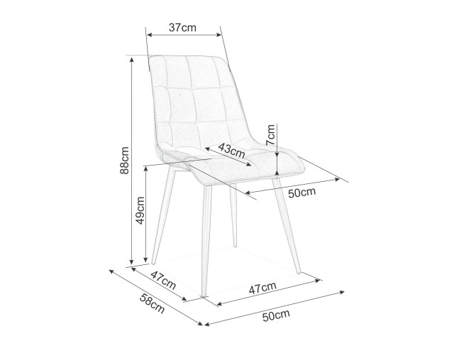 CHIC Стол Velvet – черно/светло сиво Bluvel 03