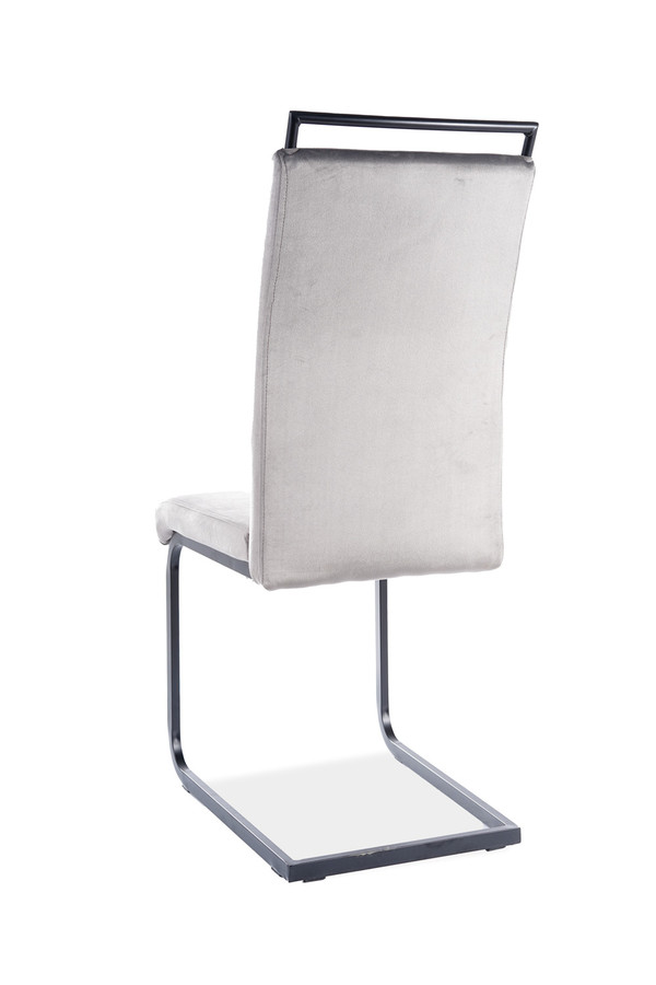 Кадифен стол – сив/черен