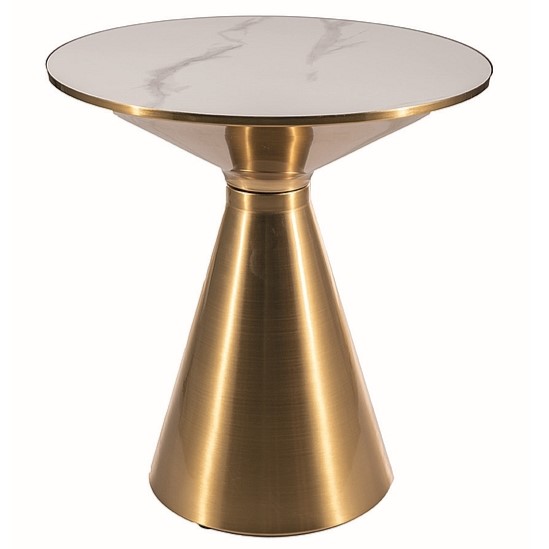 Кръгла маса - бял мрамор/злато