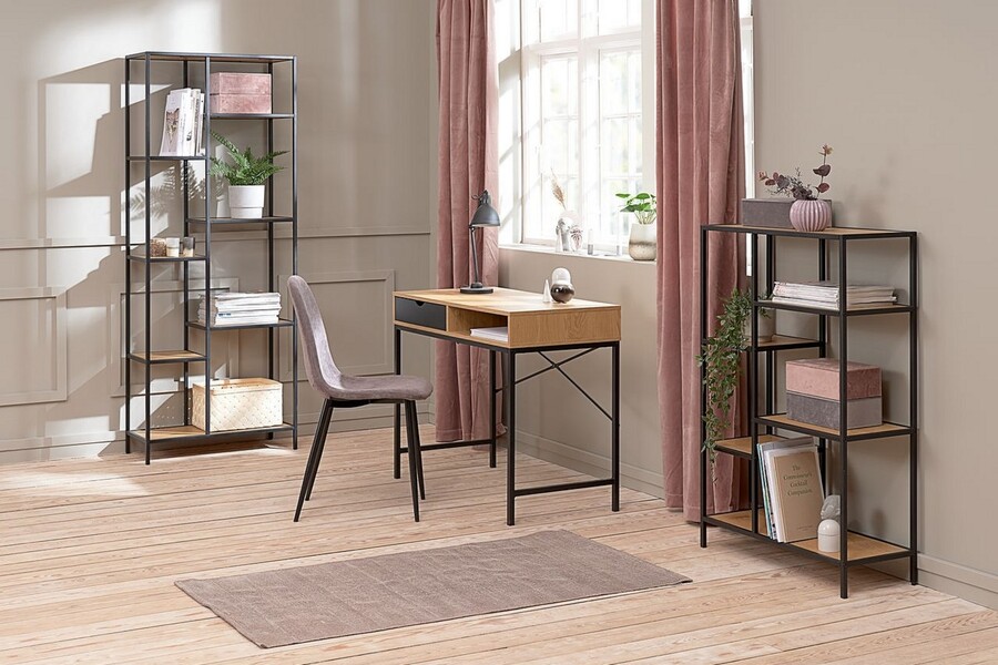 Етажерка – дъб/черна