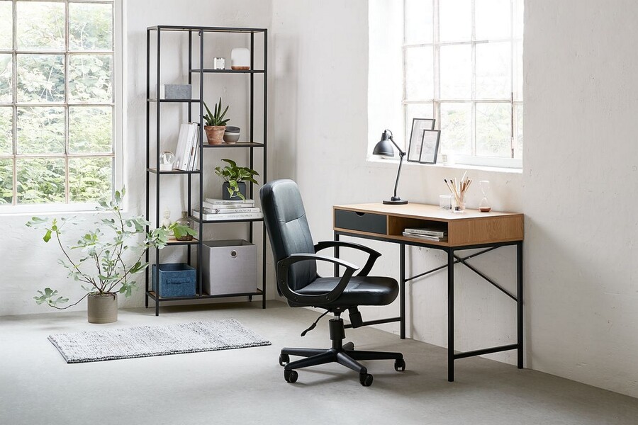 Етажерка – дъб/черна