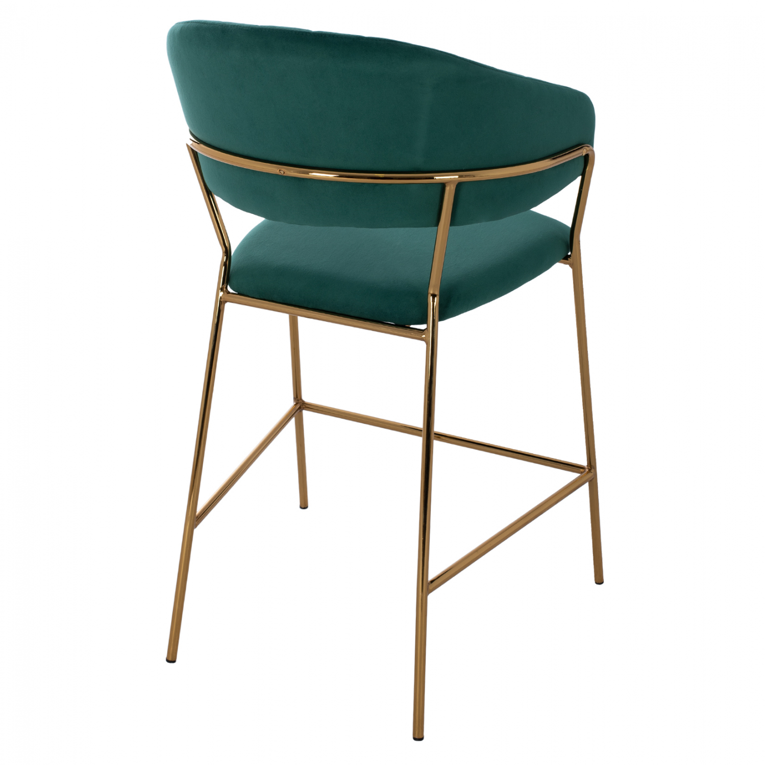 Бар стол средна височина – зелено кадифе