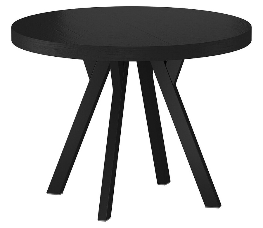 Кръгла разтегателна маса 100-250х100 – черен мат