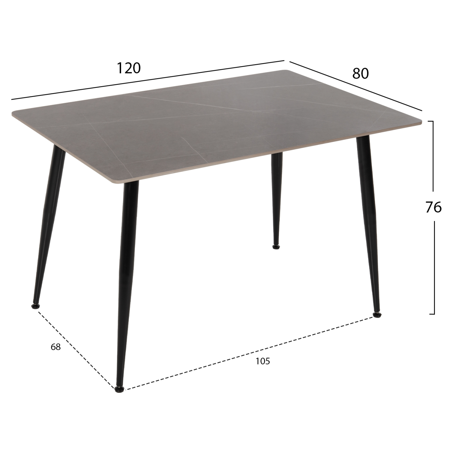 Маса 120х80 – цвят сив мрамор