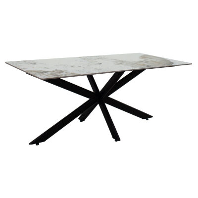 Трапезна маса цвят бял мрамор-черен