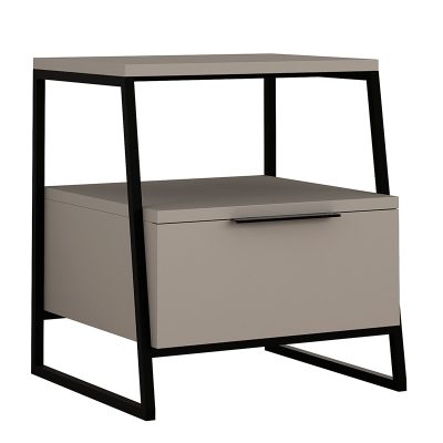 Нощно шкафче цвят черен-мока