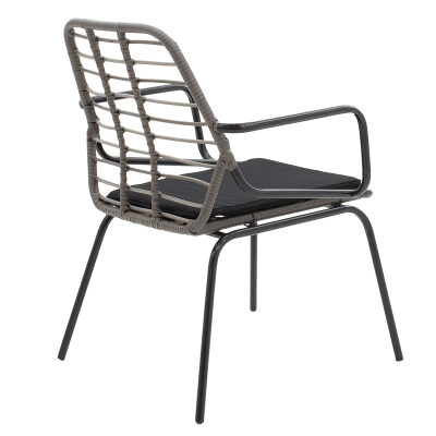 Стол с подлакътник сив цвят с черна възглавница