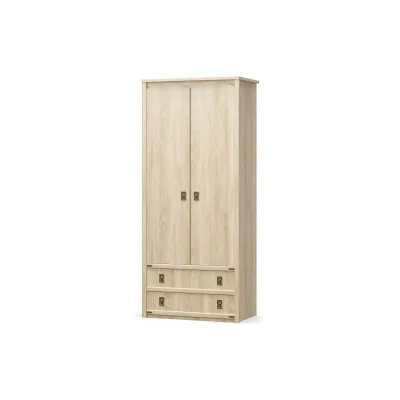 Двукрилен гардероб с две чекмеджета VALENSIYA 2Д2Ш е част от модулна система Валенсия - мебели за обзавеждане на детска или младежка стая. Мебелите от серията са изработени от висококачествено ПДЧ с фолио финиш