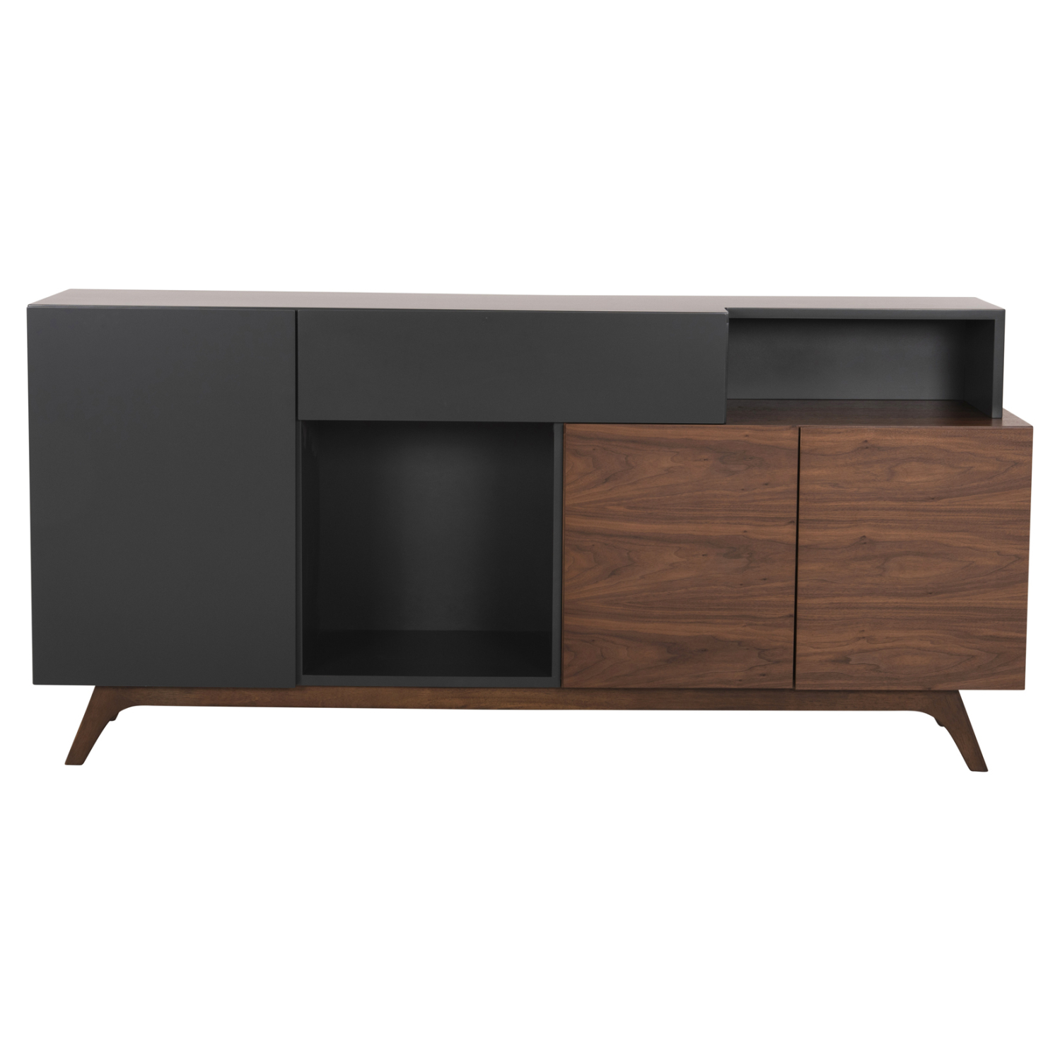 Бюфет цвят орех-тъмно сив