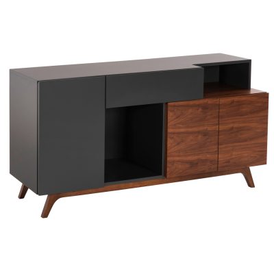 Бюфет цвят  орех-тъмно сив