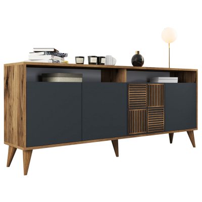 Бюфет цвят орех-антрацит