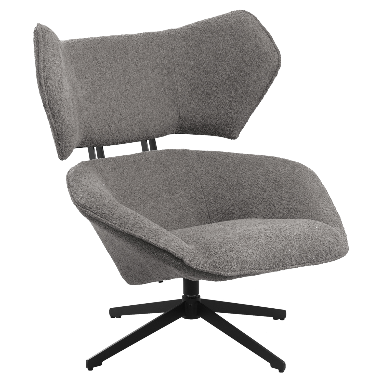 Кресло  букле сив цвят