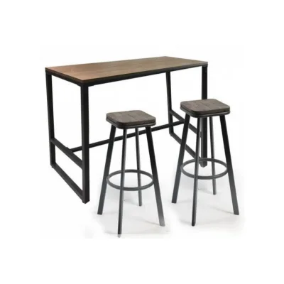 Правоъгълна маса за бар столове Barsi с основа от боядисан метал и плот от МДФ.Бар маса Barsi- висока