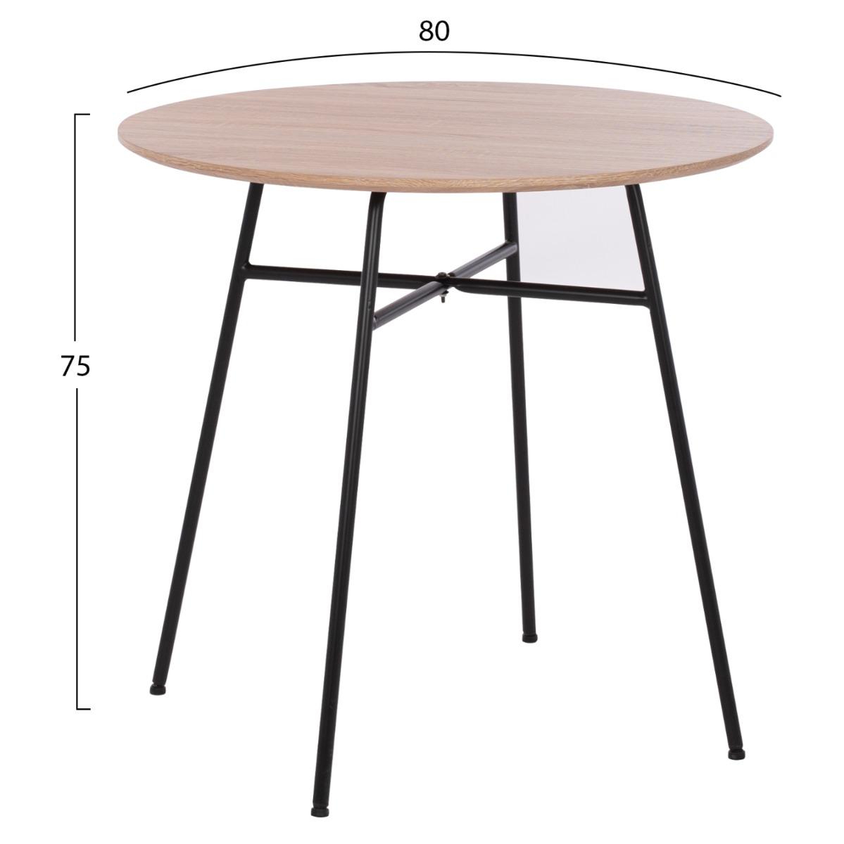 Маса Ф80  цвят сонома-черен