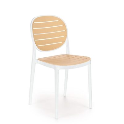 Пластмасов стол  - естествен/бял