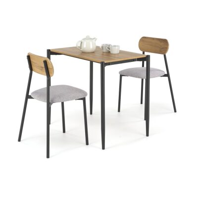 Комплект маса + 2 стола - естествен/черен