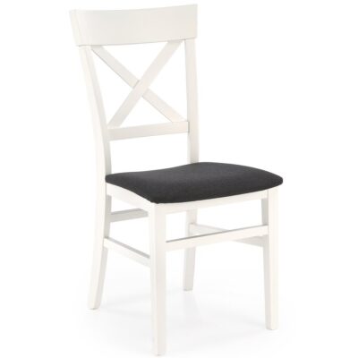 Дървен стол - сиво/бял