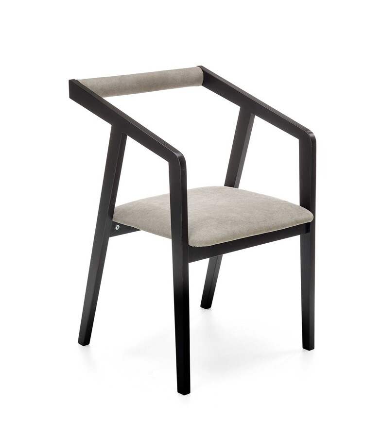 Велурен стол - сив/черен Велурен стол – сив/черен