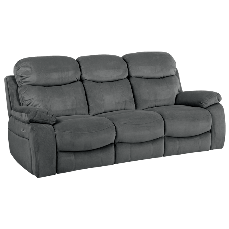 Диван - тройка с електрически релакс механизъм  -тъмносив