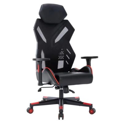 Въртящ се стол - черно/червено