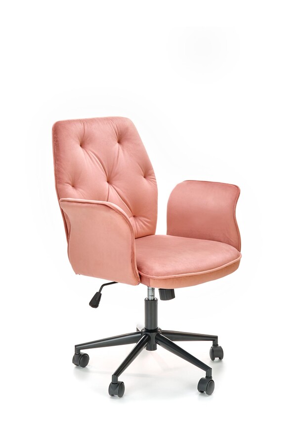 Велурен въртящ се фотьойл - розов Велурен въртящ се фотьойл – розов