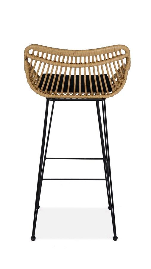 Ратанова табуретка – естествена / черна