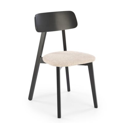 Дървен стол  - бежов/черен