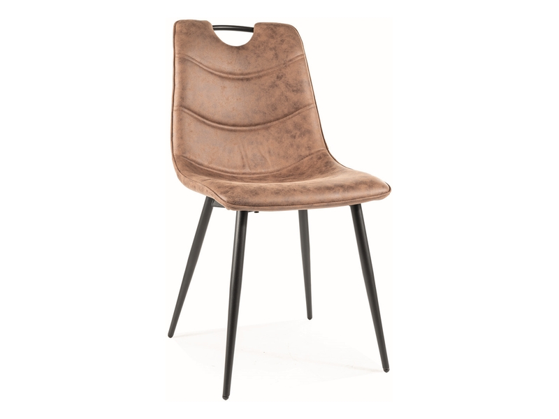 Стол с дръжка - кафяв/черен