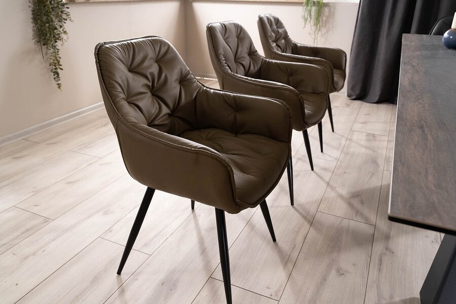 Стол – изкуствена кожа – маслина