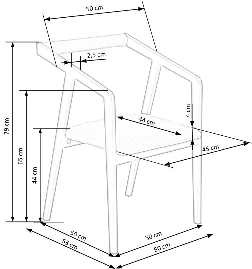Велурен стол – сив/черен