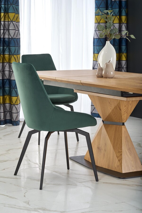 Кадифен стол – тъмно зелен