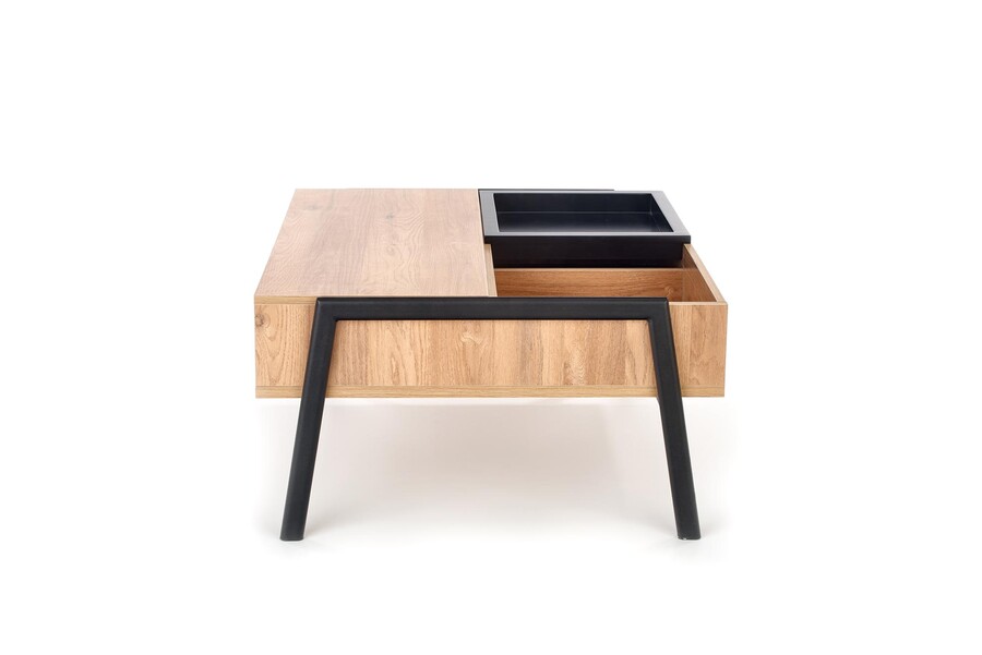 Маса с повдигащ плот – натурален/черен