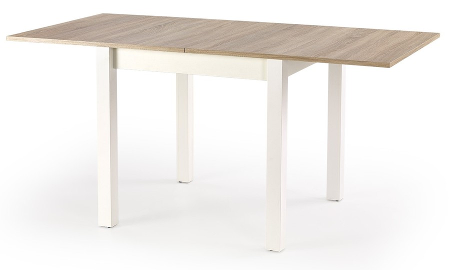 80×80 разтегателна маса – бял/дъб сонома