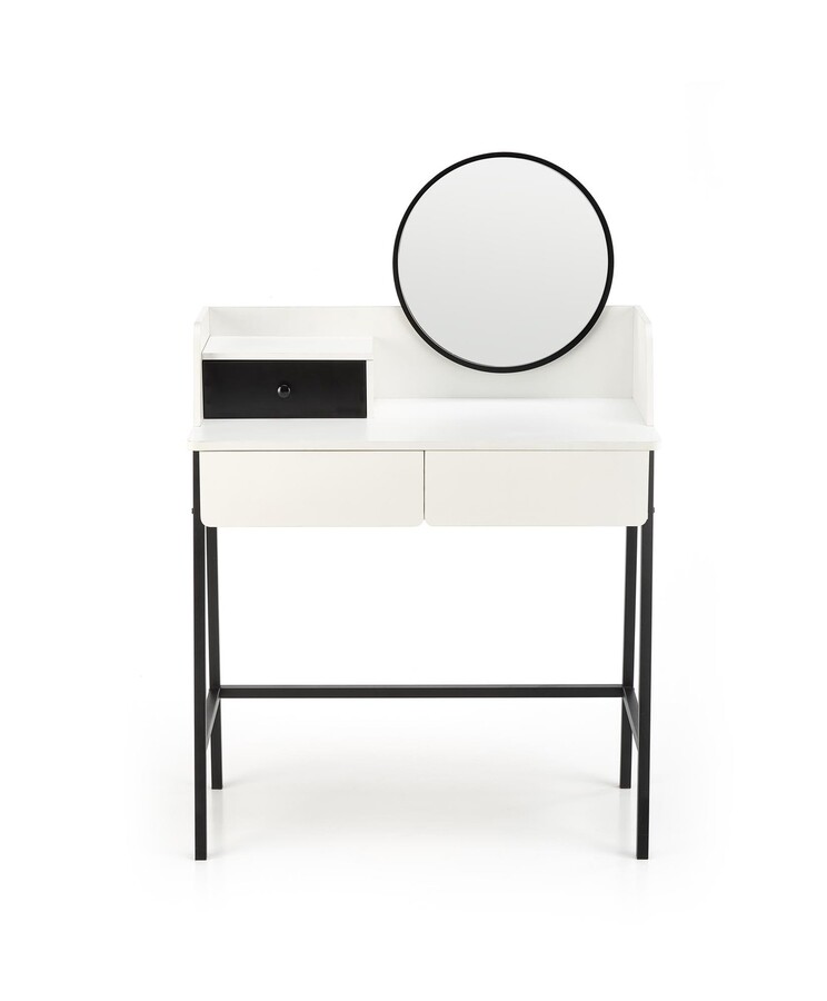 Тоалетка с огледало - бяло/черно