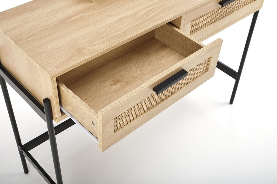 Тоалетка с огледало – натурален/черен